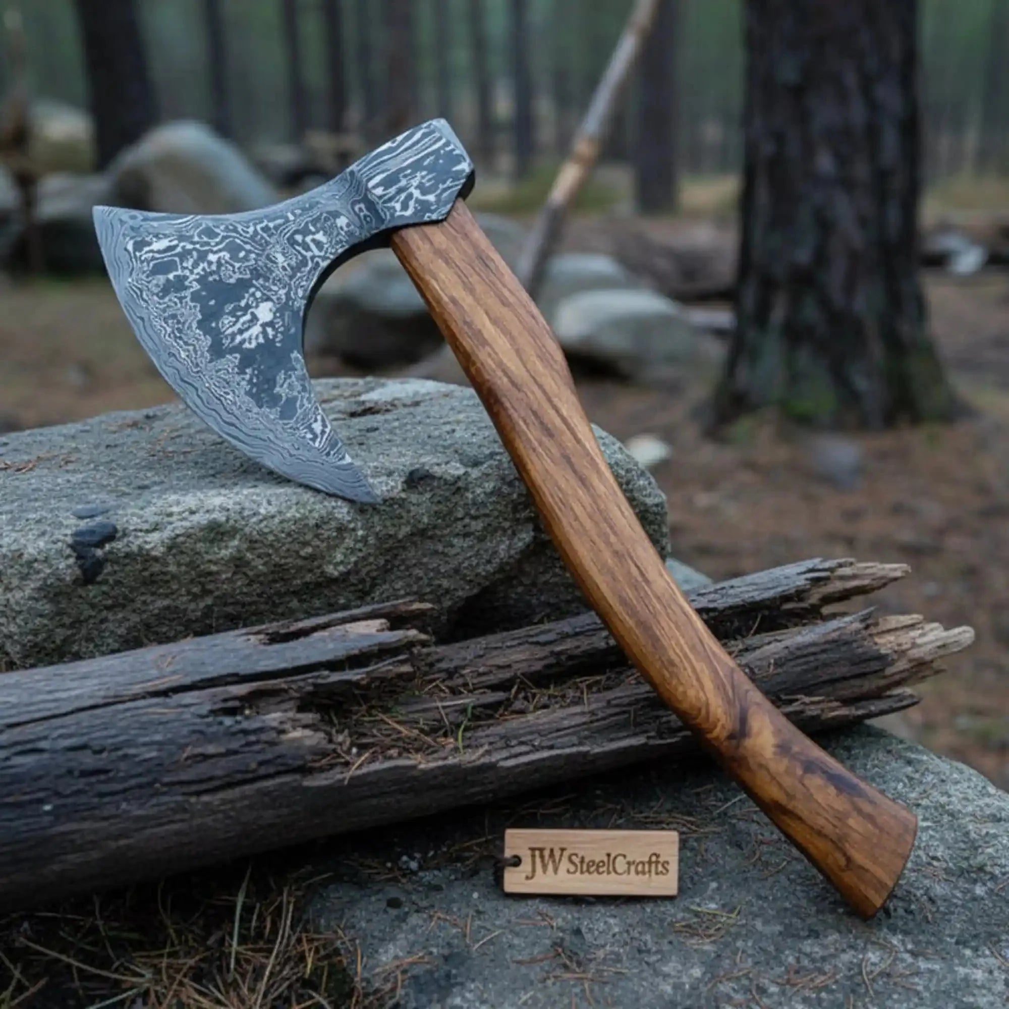 18"Inches Damascus Steel Axe Viking Axe Hatchet Axe Bearded Axe Tomahawk